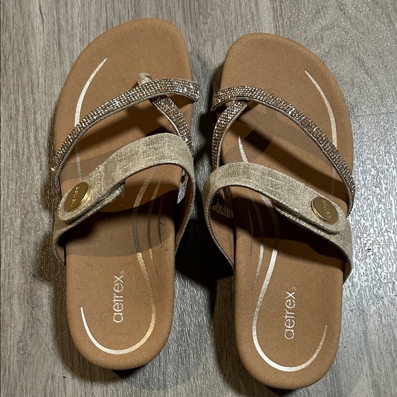 Aetrex Women's Sandals in Tan and Gold - Picture 7 of 8